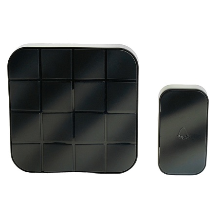 Звонок дверной беспроводной Feron E-378 Электрический 10 мелодий чёрный с питанием от батареек - фото