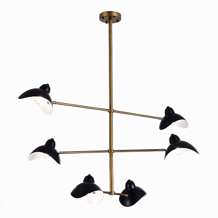 Люстра подвесная ST-Luce Античная бронза/Черный E14 6*60W SL1801.303.06 - фото