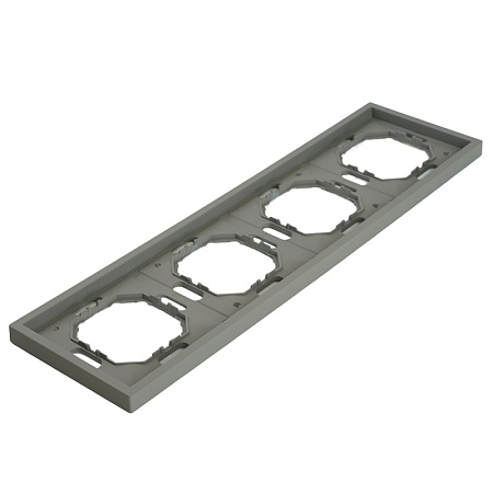 Рамка STEKKER, PFR00-5004-10  4-местная, серия Эмили, платиново-серый, soft touch - фото