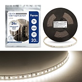 Светодиодная лента Feron LS520 стабилизированная, 120SMD(2835)/м 11Вт/м 24V 20000*10*1.22мм 4000К IP20