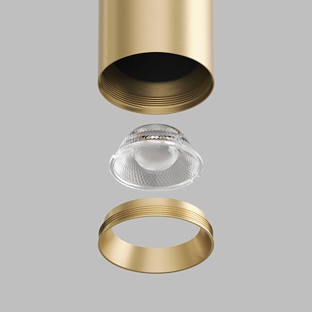 DK2615-SB Накладной светильник SHINE TUBE со светодиодом, D45*H115, IP20, 3000К, 7W, RA?90, сатинированная латунь, алюминий - фото