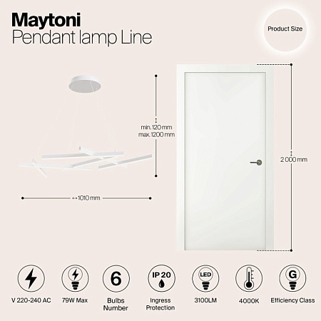 Подвесной светильник Maytoni Line MOD016PL-L75W - фото