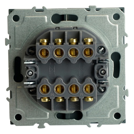 Переключатель перекрестный 2-клавишный (механизм), STEKKER, 250В, 10А, серия Эмили, RSW10-5111-01, белый фарфор, soft touch - фото