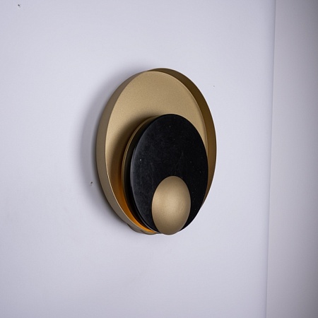 Бра Джаггер Black Wall Lamp Round Gold Imperiumloft 149472-22 - фото