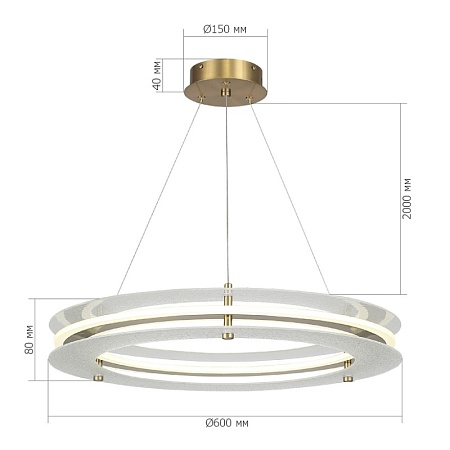 Светильник подвесной ST-Luce золотистый/Прозрачный LED 1*40W 4000K SL6245.203.01 - фото