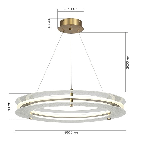 Светильник подвесной ST-Luce золотистый/Прозрачный LED 1*40W 4000K SL6245.203.01 - фото