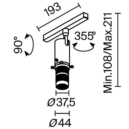 Трековый светильник Technical TR108-2-10W3K-B - фото