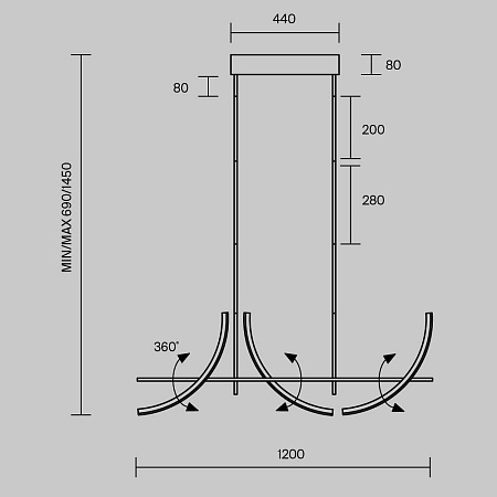 Подвесной светильник Maytoni MOD428PL-L20BK - фото