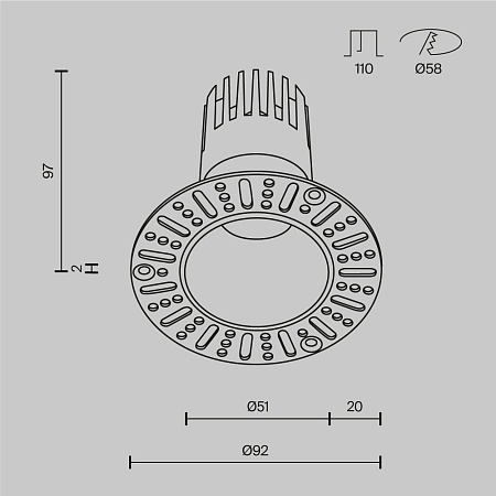 Встраиваемый светильник Technical DL120-10W-3K-TRS-W - фото