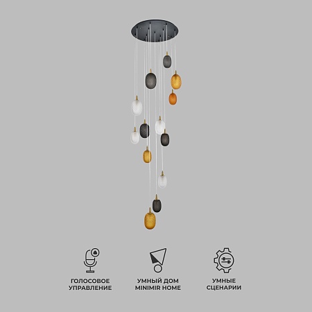 Подвесной светильник Eurosvet 50266 дымчатый/прозрачный/янтарный - фото