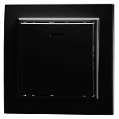 Выключатель 1-клавишный c индикатором STEKKER, PSW10-9001-03, 250V, 10А, серия Эрна, черный