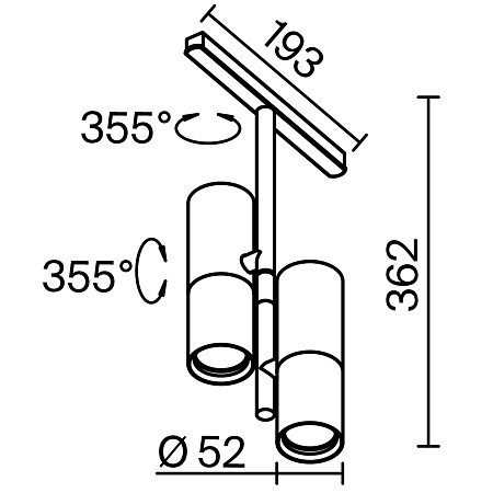 Трековый светильник Technical TR005-2-2X12W3K-BW - фото