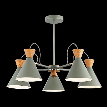 Светильник потолочный Серый, Золотистый/Серый, Темное дерево E14 5*40W SLE125112-05 - фото