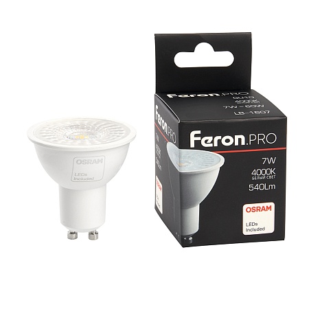 Лампа светодиодная Feron.PRO LB-1607 GU10 7W 175-265V 4000K - фото