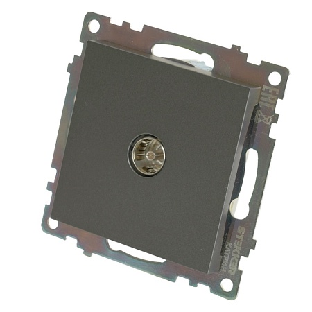 Розетка телевизионная 1-местная (механизм), 75 Ом, 5-862МГц, серия Катрин, графит, GLS00-7108-06 - фото