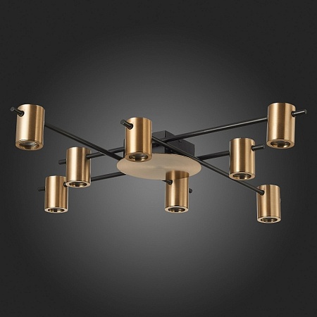 Светильник потолочный ST-Luce Черный/Латунь GU10 8*7W SL1207.402.08 - фото