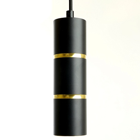Светильник потолочный Feron ML1868  Barrel ZEN levitation на подвесе MR16 35W, 230V, чёрный, золото 55*180 - фото