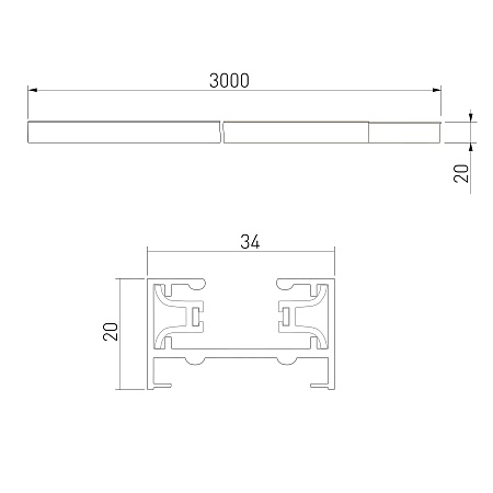 Однофазный шинопровод белый 3м 85081/00 Elektrostandard - фото