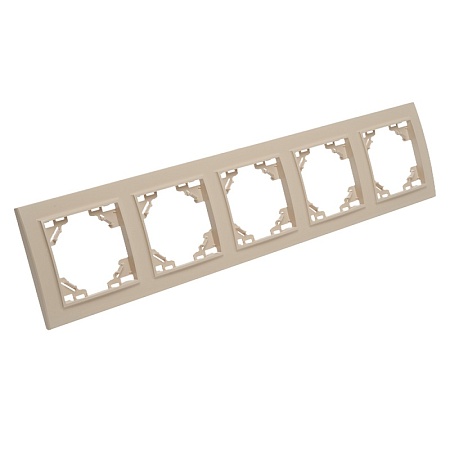 Рамка 5-местная горизонтальная STEKKER, PPFR00-9005-02, серия Эрна, слоновая кость - фото
