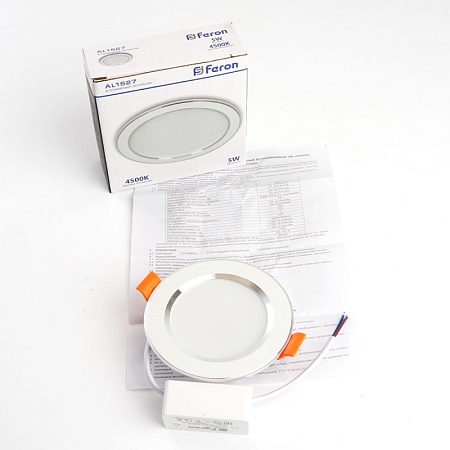Светодиодный светильник Feron AL1527 встраиваемый 5W 4500K белый - фото