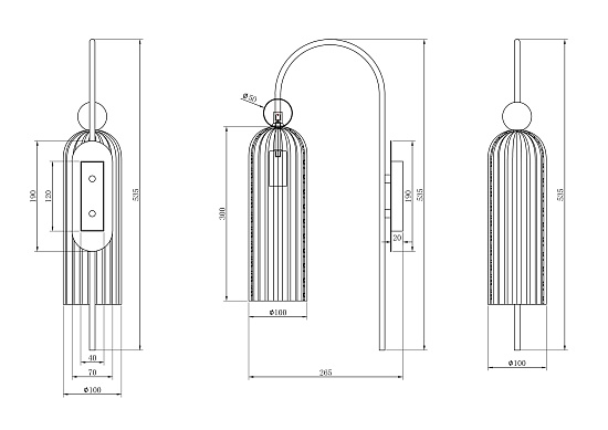 Настенный светильник (бра) Maytoni Antic MOD302WL-01GR - фото