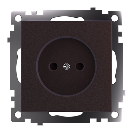 Розетка 1-местная б/з (механизм), STEKKER GLS10-7109-04, 250V, 10А с защитной шторкой, серия Катрин, шоколад - фото