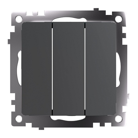 Выключатель 3-клавишный (механизм), 250В, 10А, серия Катрин, графит, GLS10-7108-06 - фото