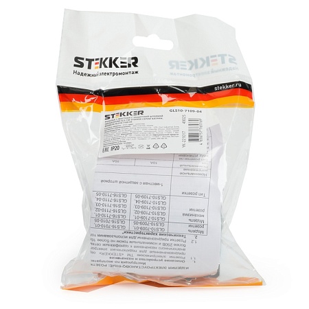 Розетка 1-местная б/з (механизм), STEKKER GLS10-7109-04, 250V, 10А с защитной шторкой, серия Катрин, шоколад - фото