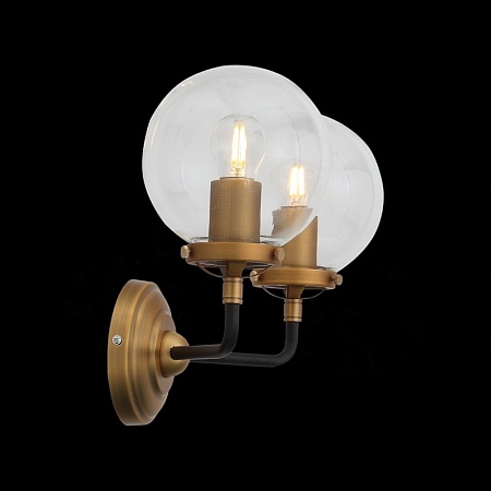 Бра ST-Luce Черный, Золото/Прозрачный E27 2*40W SL234.401.02 - фото