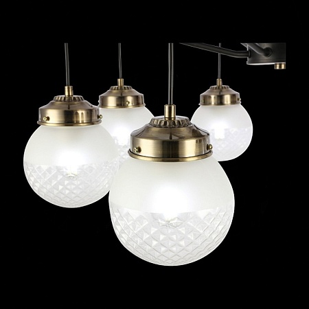 Светильник потолочный Черный, Бронза/Прозрачный, Белый E27 8*60W SLE110302-08 - фото