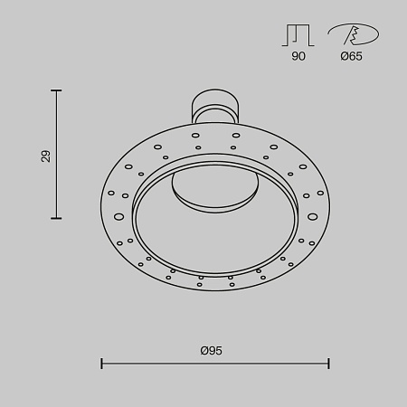 Встраиваемый светильник Technical DL126-GU10-TRS-B - фото