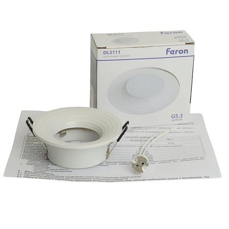 Светильник встраиваемый Feron DL3111 потолочный MR16 G5.3 белый - фото
