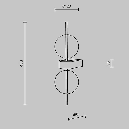 Настенный светильник (бра) Maytoni MOD478WL-L8B3K - фото