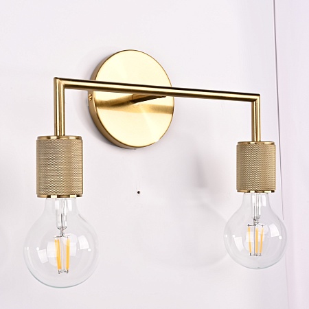 Бра Rh Utilitaire Double Sconce Brass Imperiumloft 123264-22 - фото