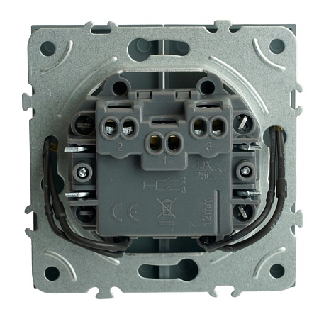 Выключатель 2-клавишный c индикатором (механизм), STEKKER, 250В, 10А, серия Эмили, RSW10-5102-10,  платиново-серый, soft touch - фото