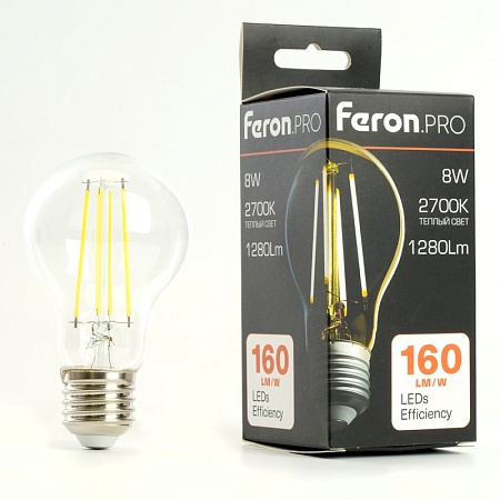 Лампа светодиодная Feron.PRO LB-1108 Шар E27 1280LM 8W 175-265V 2700K - фото