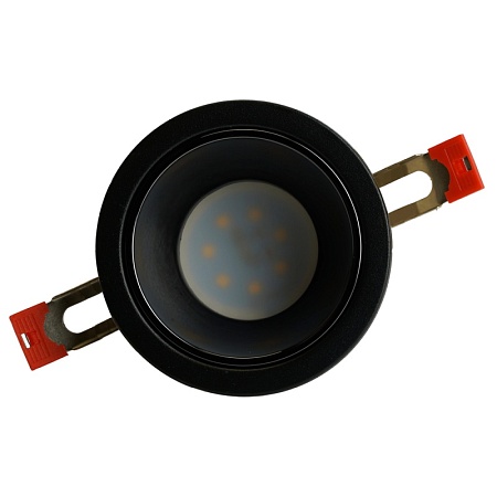 Светильник встраиваемый Feron DL3102 потолочный MR16 G5.3  черный + черный хром - фото