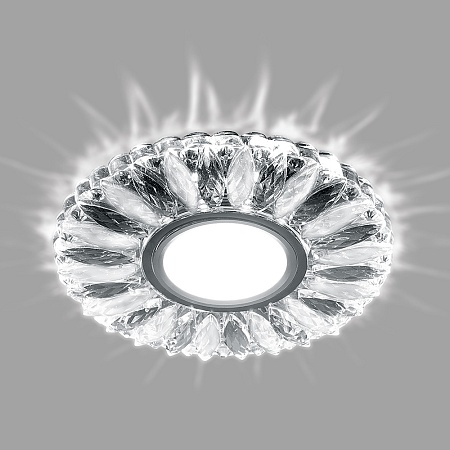 Светильник встраиваемый с белой LED подсветкой Feron CD917 потолочный MR16 G5.3 прозрачный-матовый - фото