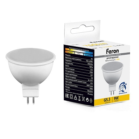 Лампа светодиодная диммируемая Feron LB-561 MR16 G5.3 9W 230V 2700K - фото