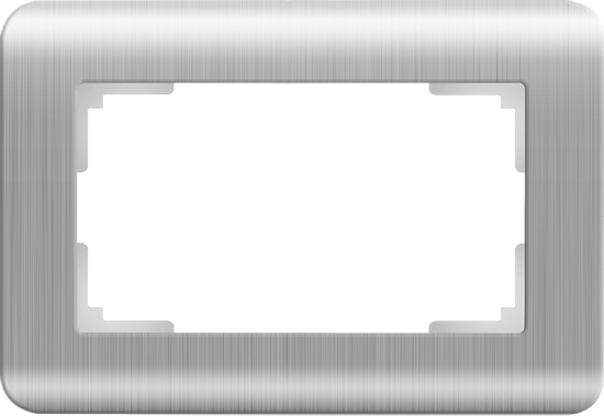 Рамка для двойной розетки серебряный WL12-Frame-01-DBL - фото