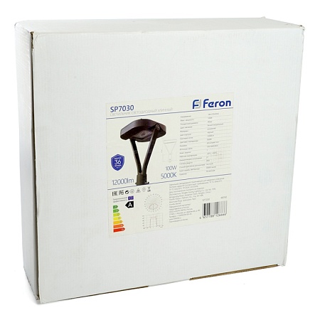 Светильник уличный FERON, SP7030, 100W 12000lm 5000K, серый - фото