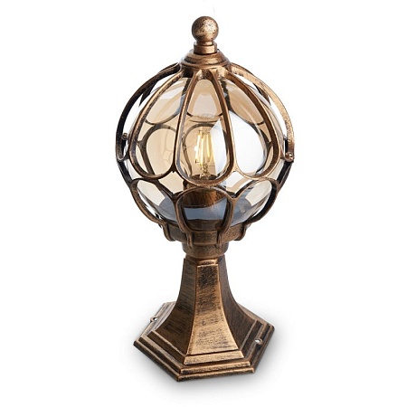 Светильник садово-парковый Feron PL3704  круглый на постамент 60W 230V E27, черное золото - фото