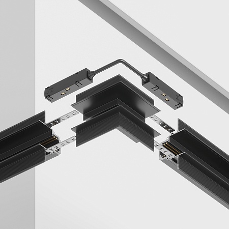 Угловой коннектор внешний Gravity встраиваемый черный - фото