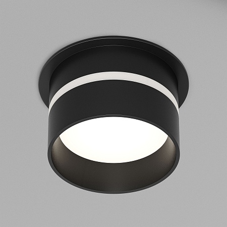 DK2404-BK Встраиваемый светильник влагозащ., IP 44, до 15 Вт, GU10, черный, алюминий - фото