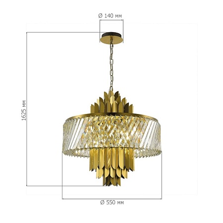 Люстра подвесная ST-Luce Латунь/Прозрачный E14 9*40W SL1635.303.09 - фото