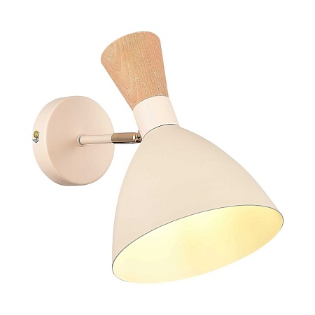 Светильник настенный Бежевый/Бежевый, Светлое дерево, Золотистый E14 1*40W SLE1256-501-01 - фото