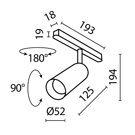 Трековый светильник Technical FOCUS LED TR032-4-12W3K-M-DS-BBS - фото