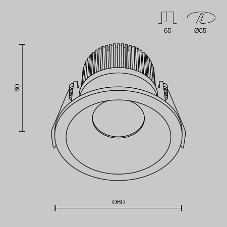 Встраиваемый светильник Technical DL034-01-06W3K-B - фото