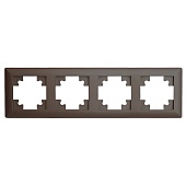 Рамка STEKKER, PFR00-7004-04 4-местная, пластик, серия Катрин, шоколад