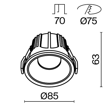 Встраиваемый светильник Technical  DL043-01-15W3K-D-RD-WB - фото